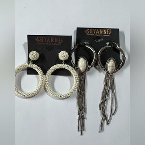 Shyanne Cream and Silver Dangle Earrings
